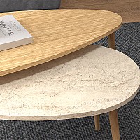Τραπεζάκι σαλονιού σετ 2 τμχ Elips Megapap χρώμα oak - travertine 116x46x46εκ. Τραπεζάκι σαλονιού σετ 2 τμχ Elips Megapap χρώμα oak - travertine 116x46x46εκ.,Έπιπλα εσωτερικού χώρου > Τραπεζάκια σαλονιού