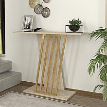 Κονσόλα Gravity Megapap χρώμα travertine - χρυσό 90x29,6x76,8εκ.  Κονσόλα Gravity Megapap χρώμα travertine - χρυσό 90x29,6x76,8εκ.