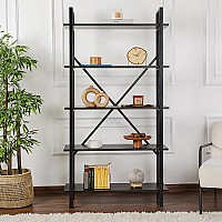 Βιβλιοθήκη Elysian Megapap χρώμα μαύρο 90x33,5x180εκ.,Έπιπλα εσωτερικού χώρου > Βιβλιοθήκες
