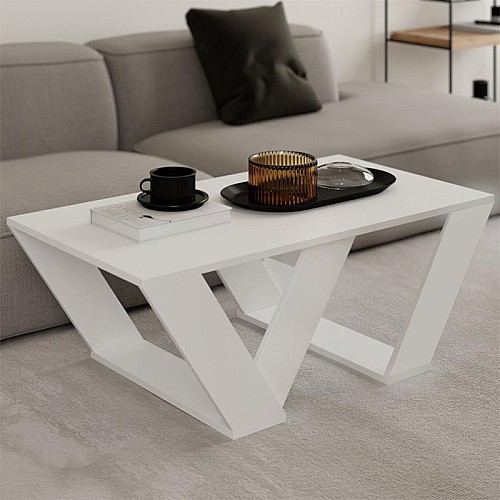 Τραπεζάκι σαλονιού Pipra Megapap χρώμα λευκό 110x60x40εκ.,Έπιπλα εσωτερικού χώρου > Τραπεζάκια σαλονιού
