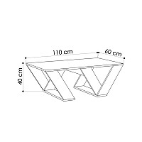 Τραπεζάκι σαλονιού Pipra Megapap χρώμα λευκό 110x60x40εκ.,Έπιπλα εσωτερικού χώρου > Τραπεζάκια σαλονιού