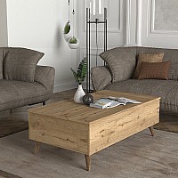 Τραπεζάκι σαλονιού Roy Megapap με σερβιτόρο χρώμα sepet oak 121x69x40εκ.,Έπιπλα εσωτερικού χώρου > Τραπεζάκια σαλονιού