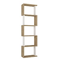 Βιβλιοθήκη Alvina Megapap χρώμα sapphire oak - λευκό 45x19,6x158,8εκ.,Έπιπλα εσωτερικού χώρου > Βιβλιοθήκες
