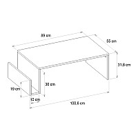 Τραπεζάκι σαλονιού Regnar Megapap χρώμα λευκό 100,6x55x31,8εκ.