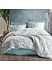 Σετ παπλωματοθήκη Lendell Cotton Box 3 τμχ Μονή (160x220) χρώμα μέντα - λευκό 