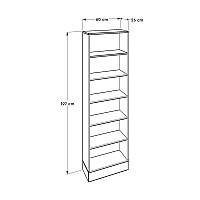 Βιβλιοθήκη Base Megapap χρώμα oak - λευκό 60x26x197εκ.,Έπιπλα εσωτερικού χώρου > Βιβλιοθήκες,Έπιπλα εσωτερικού χώρου