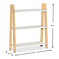 Βιβλιοθήκη Como Megapap από μελαμίνη χρώμα λευκό - oak 63x22x80εκ.,Έπιπλα εσωτερικού χώρου > Έπιπλα οργάνωσης σπιτιού,Έπιπλα εσωτερικού χώρου
