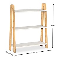 Βιβλιοθήκη Como Megapap από μελαμίνη χρώμα λευκό - oak 63x22x80εκ.,Έπιπλα εσωτερικού χώρου > Έπιπλα οργάνωσης σπιτιού,Έπιπλα εσωτερικού χώρου