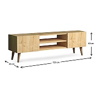 Έπιπλο τηλεόρασης Etna Megapap από μελαμίνη χρώμα oak 120x30x40εκ.,Έπιπλα εσωτερικού χώρου > Έπιπλα τηλεόρασης,Έπιπλα εσωτερικού χώρου