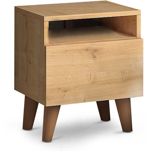 Κομοδίνο Luce Megapap από μελαμίνη χρώμα oak 40x30x47,6εκ.,Έπιπλα εσωτερικού χώρου > Κομοδίνα,Έπιπλα εσωτερικού χώρου