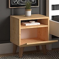 Κομοδίνο Luce Megapap από μελαμίνη χρώμα oak 40x30x47,6εκ.,Έπιπλα εσωτερικού χώρου > Κομοδίνα,Έπιπλα εσωτερικού χώρου