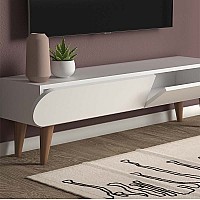 Έπιπλο τηλεόρασης Lotus Megapap χρώμα λευκό 120x30x40εκ.,Έπιπλα εσωτερικού χώρου > Έπιπλα τηλεόρασης,Έπιπλα εσωτερικού χώρου