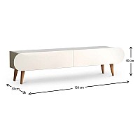 Έπιπλο τηλεόρασης Lotus Megapap χρώμα λευκό 120x30x40εκ.,Έπιπλα εσωτερικού χώρου > Έπιπλα τηλεόρασης,Έπιπλα εσωτερικού χώρου