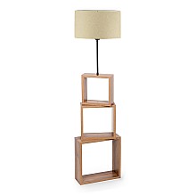 Φωτιστικό δαπέδου Claude Megapap Mdf/fabric Pvc χρώμα καφέ/μπεζ 37x20x140εκ.  Φωτιστικό δαπέδου Claude Megapap Mdf/fabric Pvc χρώμα καφέ/μπεζ 37x20x140εκ.