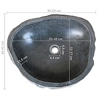 Washbasin River Stone Oval 45-53 cm.