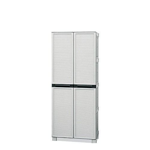 Ντουλάπα Πλαστική Δίφυλλη Γκρί 70x40x172 cm με Ράφια