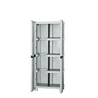 Ντουλάπα Πλαστική Δίφυλλη Γκρί 70x40x172 cm με Ράφια