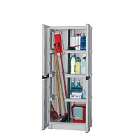 Ντουλάπα Πλαστική Δίφυλλη Γκρί 70x40x172 cm με Ράφια