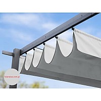 Πέργκολα 3x3m σε γκρι περλέ. με τέντα σε χρώμα πέτρας
