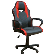 A6210 ΜΑΥΡΟ/ΚΟΚΚΙΝΟ PU ΠΟΛΥΘΡΟΝΑ GAMING 
