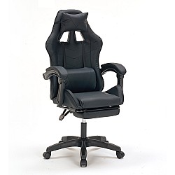 A9937 ΜΑΥΡΟ PVC ΠΟΛΥΘΡΟΝΑ GAMING/ΜΕ ΥΠΟΠΟΔΙΟ