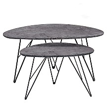 NANCY CONCRETE MDF ΣΕΤ 2 ΤΡΑΠΕΖΑΚΙΑ 
