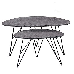 NANCY CONCRETE MDF ΣΕΤ 2 ΤΡΑΠΕΖΑΚΙΑ NANCY CONCRETE MDF ΣΕΤ 2 ΤΡΑΠΕΖΑΚΙΑ