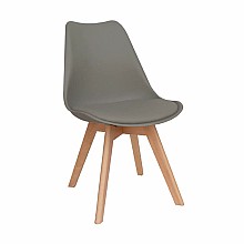 Καρέκλα Τραπεζαρίας Ξύλινη 4τμχ Logan Plus Γκρί PP 49x54x46-80εκ. 