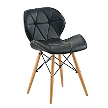 Καρέκλα Τραπεζαρίας Ξύλινη 4τμχ Margo Μαύρο PU 39x52x72εκ. 