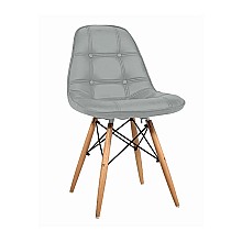 Καρέκλα Τραπεζαρίας Ξύλινη 4τμχ Amanta Grey PU 44x54x43-83εκ. 