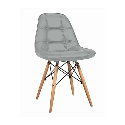 Καρέκλα Τραπεζαρίας Ξύλινη 4τμχ Amanta Grey PU 46x51x82εκ.,Έπιπλα εσωτερικού χώρου > Καρέκλες - Πολυθρόνες τραπεζαρίας,Έπιπλα εσωτερικού χώρου
