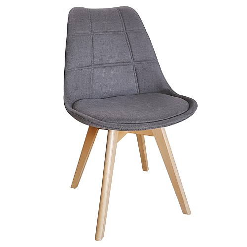 Καρέκλα Τραπεζαρίας Ξύλινη 4τμχ Bianca Grey Ύφασμα 49x53x82εκ.,Έπιπλα εσωτερικού χώρου > Καρέκλες - Πολυθρόνες τραπεζαρίας,Έπιπλα εσωτερικού χώρου