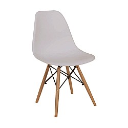 Καρέκλα Τραπεζαρίας Ξύλινη 4τμχ Loft Λευκό PP 46x52x43-82.5εκ.