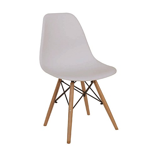 Καρέκλα Τραπεζαρίας Ξύλινη 4τμχ Loft Λευκό PP 46x55x81εκ.,Έπιπλα εσωτερικού χώρου > Καρέκλες - Πολυθρόνες τραπεζαρίας,Έπιπλα εσωτερικού χώρου