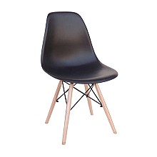 Καρέκλα Τραπεζαρίας Ξύλινη 4τμχ Loft Μαύρο PP 46x52x43-82.5εκ. 