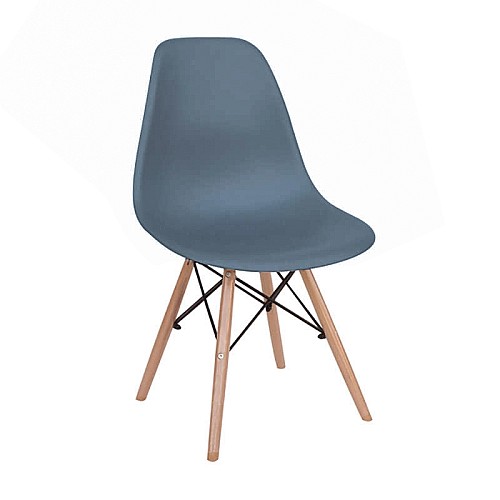 Καρέκλα Τραπεζαρίας Ξύλινη 4τμχ Loft Γκρί PP 46x55x81εκ.,Έπιπλα εσωτερικού χώρου > Καρέκλες - Πολυθρόνες τραπεζαρίας,Έπιπλα εσωτερικού χώρου