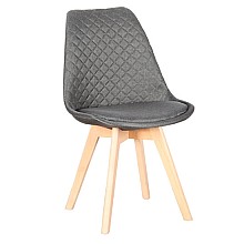 Καρέκλα Τραπεζαρίας Ξύλινη 4τμχ Bianca S Grey Ύφασμα 50x55x83.5εκ. 