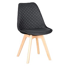 Καρέκλα Τραπεζαρίας Ξύλινη 4τμχ Bianca S Black Ύφασμα 50x55x83.5εκ. 