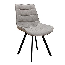 Καρέκλα Τραπεζαρίας Μεταλλική 4τμχ Mira Beige Ύφασμα 53x59x46-86εκ. 