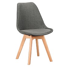 Καρέκλα Τραπεζαρίας Ξύλινη 4τμχ Billy Grey Ύφασμα 49x55x47-83εκ. 