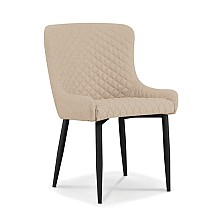 Καρέκλα Τραπεζαρίας Μεταλλική 2τμχ Lion Beige Ύφασμα 48x55x50-86εκ. 