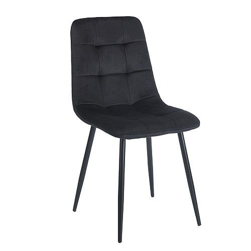 OSCAR BLACK VELVET ΥΦΑΣΜΑ ΚΑΡΕΚΛΑ ΜΕΤΑΛΛΙΚΗ,Έπιπλα εσωτερικού χώρου > Καρέκλες - Πολυθρόνες τραπεζαρίας,Έπιπλα εσωτερικού χώρου