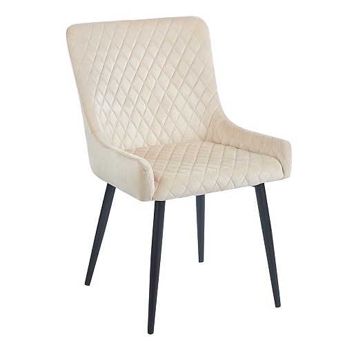 VANESA BEIGE VELVET ΥΦΑΣΜΑ ΚΑΡΕΚΛΑ ΜΕΤΑΛΛΙΚΗ,Έπιπλα εσωτερικού χώρου > Καρέκλες - Πολυθρόνες τραπεζαρίας,Έπιπλα εσωτερικού χώρου