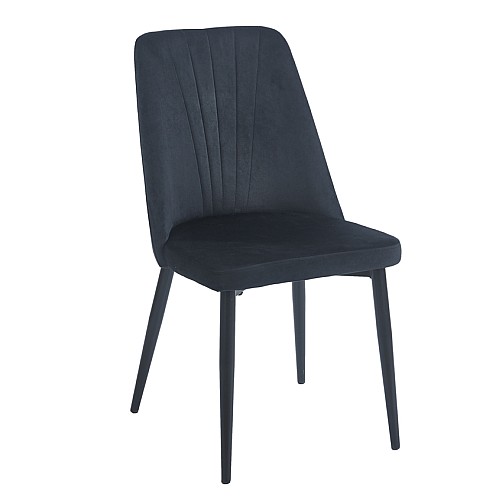 OLIVIA BLACK VELVET/PU ΚΑΡΕΚΛΑ ΜΕΤΑΛΛΙΚΗ,Έπιπλα εσωτερικού χώρου > Καρέκλες - Πολυθρόνες τραπεζαρίας,Έπιπλα εσωτερικού χώρου