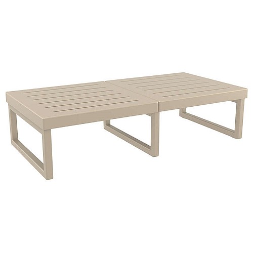 MYKONOS ΤΡΑΠΕΖΙ TAUPE 130X65X33εκ. ΠΟΛ/ΝΙΟΥ,Έπιπλα κήπου > Τραπεζάκια κήπου-παραλίας,Έπιπλα κήπου