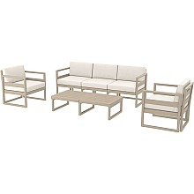 MYKONOS SET 3ΘΕΣ.TAUPE ΜΕ ΜΑΞ.(3ΘΕΣ.+2ΠΟΛ.+ΤΡΑΠ 130εκ.)  MYKONOS SET 3ΘΕΣ.TAUPE ΜΕ ΜΑΞ.(3ΘΕΣ.+2ΠΟΛ.+ΤΡΑΠ 130εκ.)