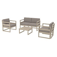 MYKONOS SET 2ΘΕΣ.TAUPE/ΜΑΞ. L.BROWN(2ΘΕΣ.+2ΠΟΛ.+ΤΡΑΠ 65εκ.)  MYKONOS SET 2ΘΕΣ.TAUPE/ΜΑΞ. L.BROWN(2ΘΕΣ.+2ΠΟΛ.+ΤΡΑΠ 65εκ.)