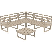 MYKONOS ΓΩΝΙΑ SET TAUPE ΧΩΡΙΣ ΜΑΞΙΛΑΡΙΑ ΠΟΛ/ΝΙΟΥ (+ΤΡΑΠ.65εκ.)  MYKONOS ΓΩΝΙΑ SET TAUPE ΧΩΡΙΣ ΜΑΞΙΛΑΡΙΑ ΠΟΛ/ΝΙΟΥ (+ΤΡΑΠ.65εκ.)