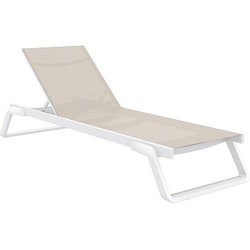 TROPIC ΞΑΠΛΩΣΤΡΑ WHITE/TAUPE ΑΛΟΥΜ-ΠΟΛ/ΝΙΟΥ,Ξαπλώστρες,Έπιπλα κήπου