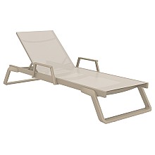 TROPIC ΞΑΠΛΩΣΤΡΑ ΜΕ ΜΠΡΑΤΣΑ TAUPE/TAUPE ΑΛΟΥΜ-ΠΟΛ/ΝΙΟΥ 